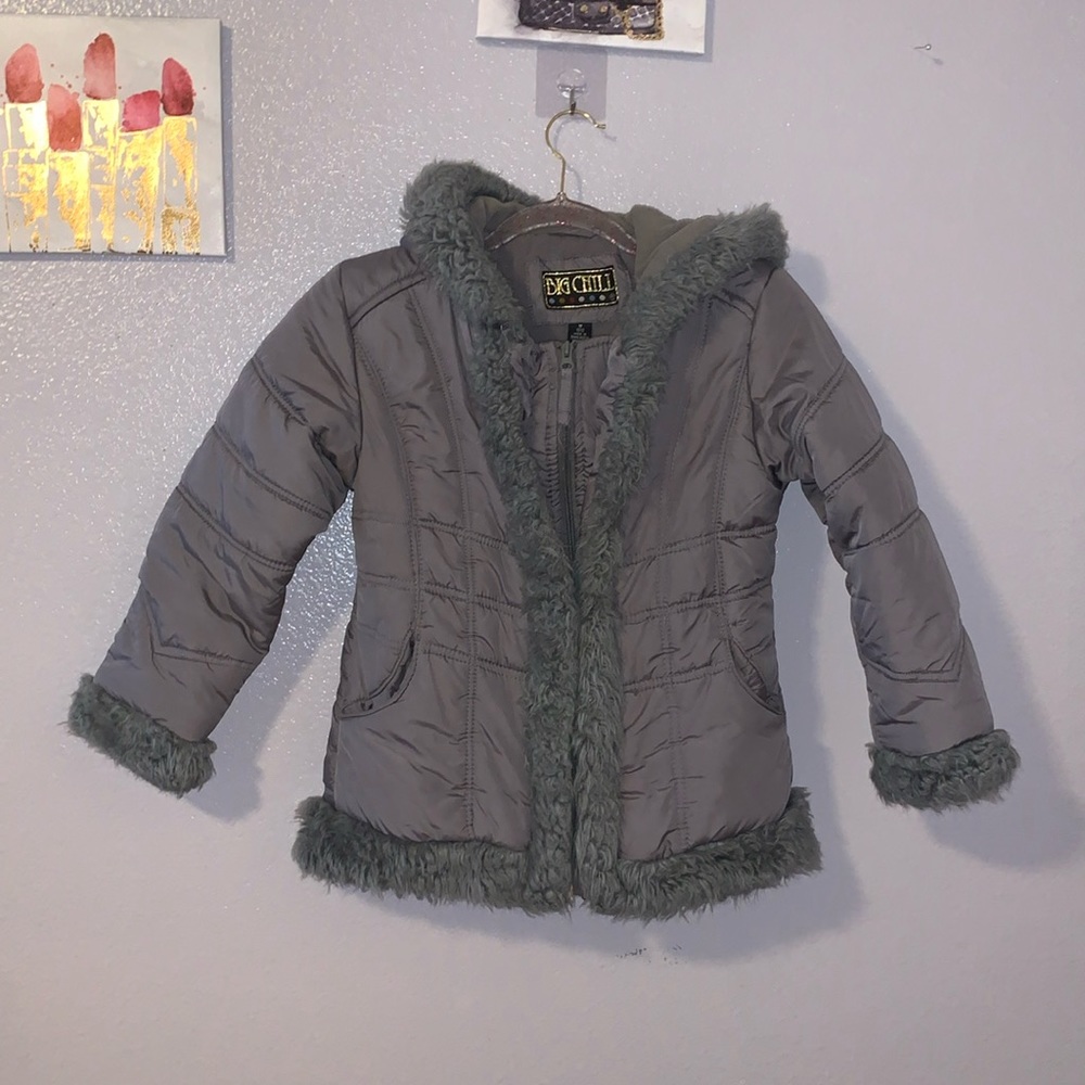 Big Chill grey faux fur winter puffer jacket